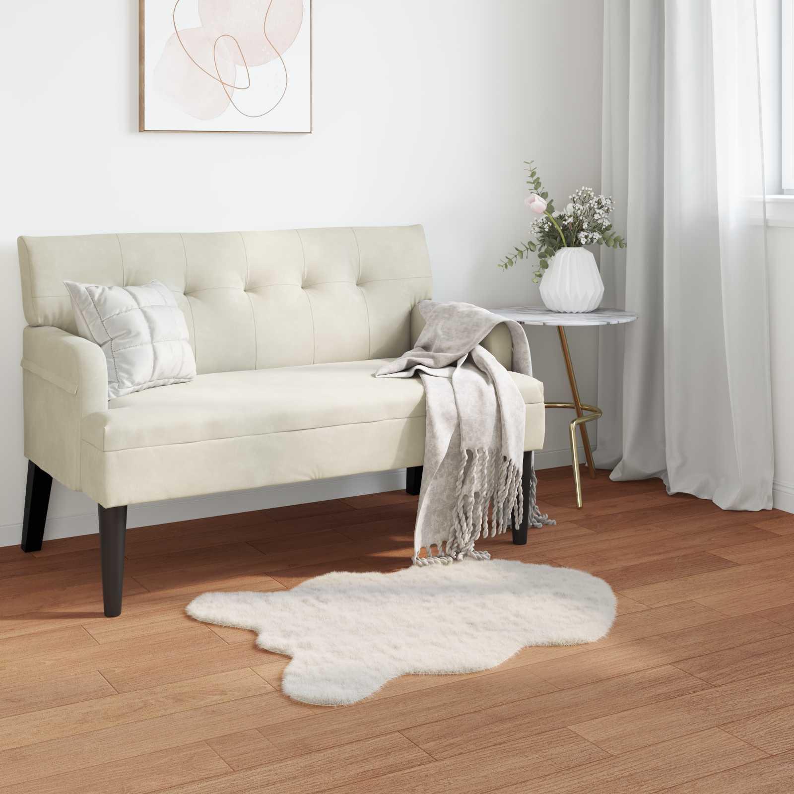 Faux Kanin Pels Tæppe Olite Creme 60 x 90 cm Polyester billede