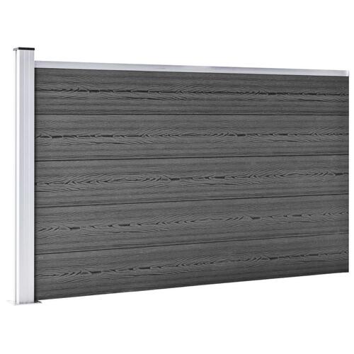 Hegnspanelsæt 526x105 cm WPC sort