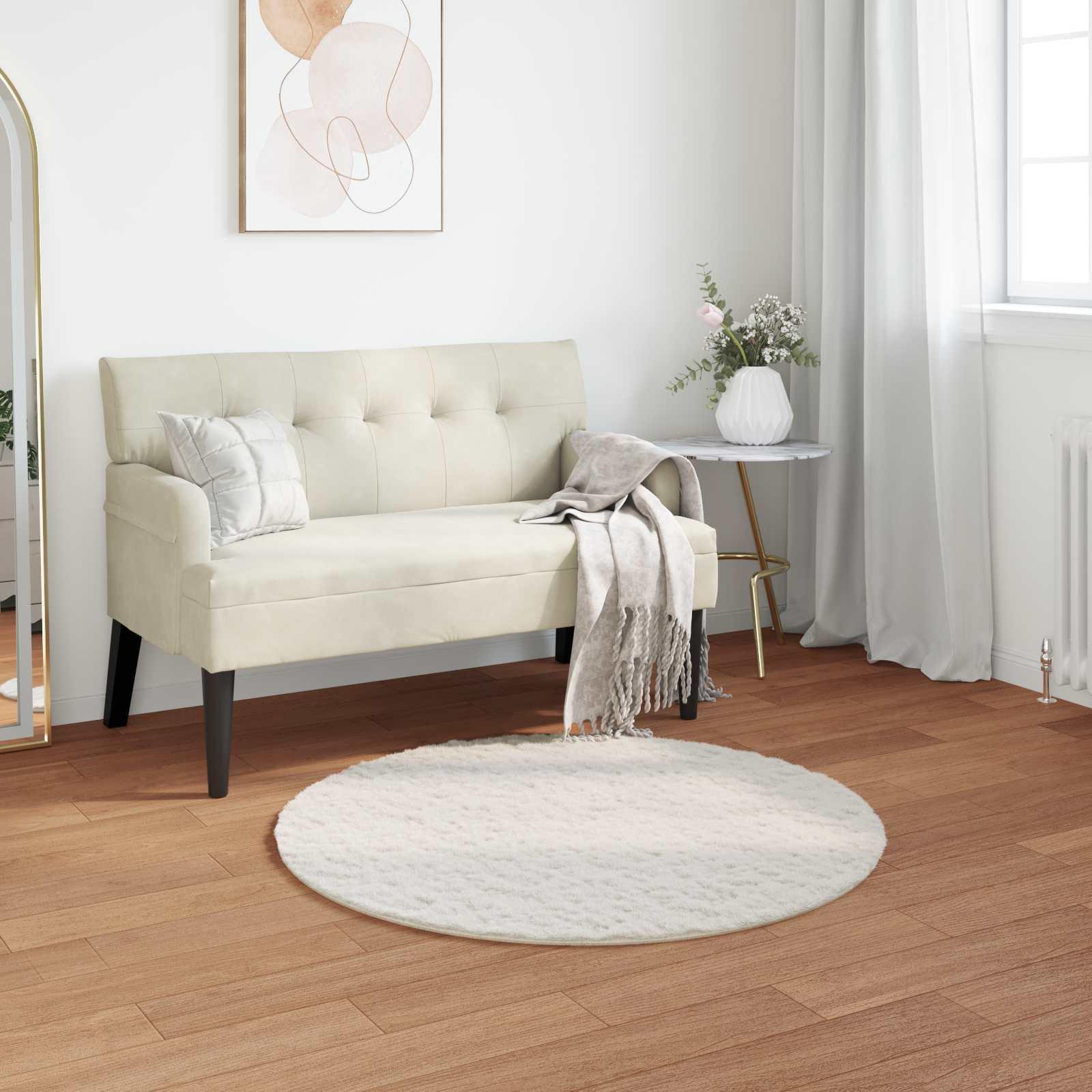 Faux Kanin Pels Tæppe Olite Creme Ø 80 cm Polyester billede