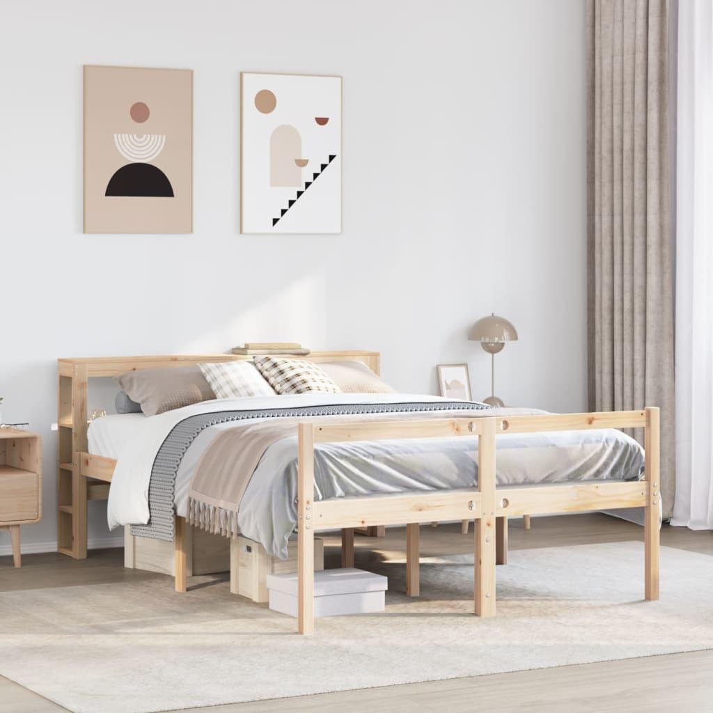 Seniorseng med sengegavl 120x200 cm massivt fyrretræ billede