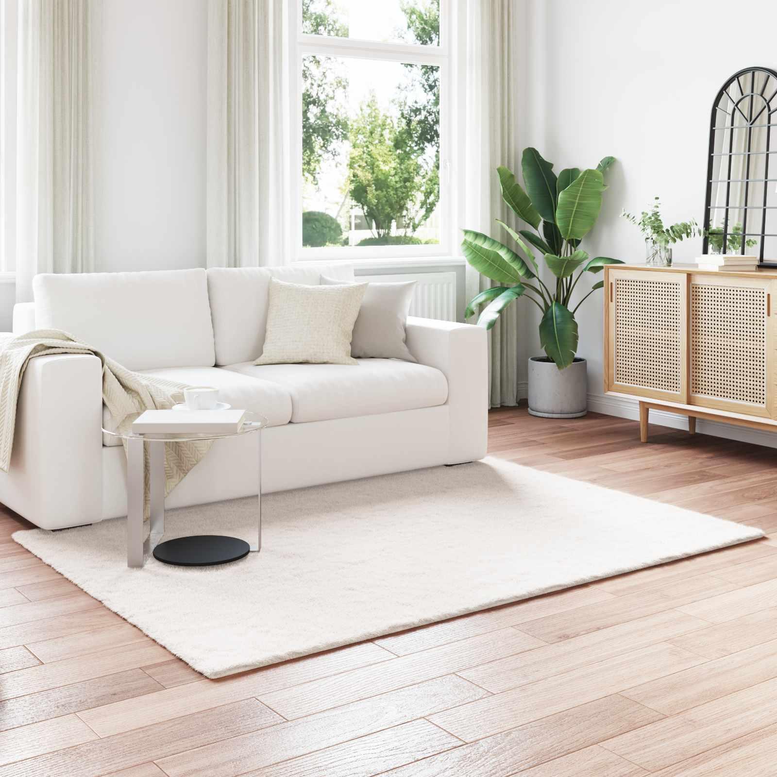 Faux Kanin Pels Tæppe Olite Creme 160 x 230 cm Polyester billede