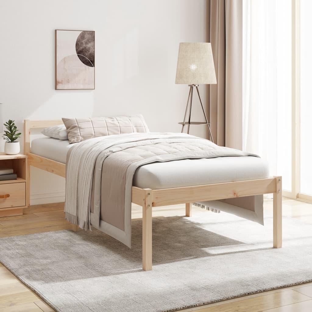 Seniorseng enkeltseng 75x190 cm massivt fyrretræ billede
