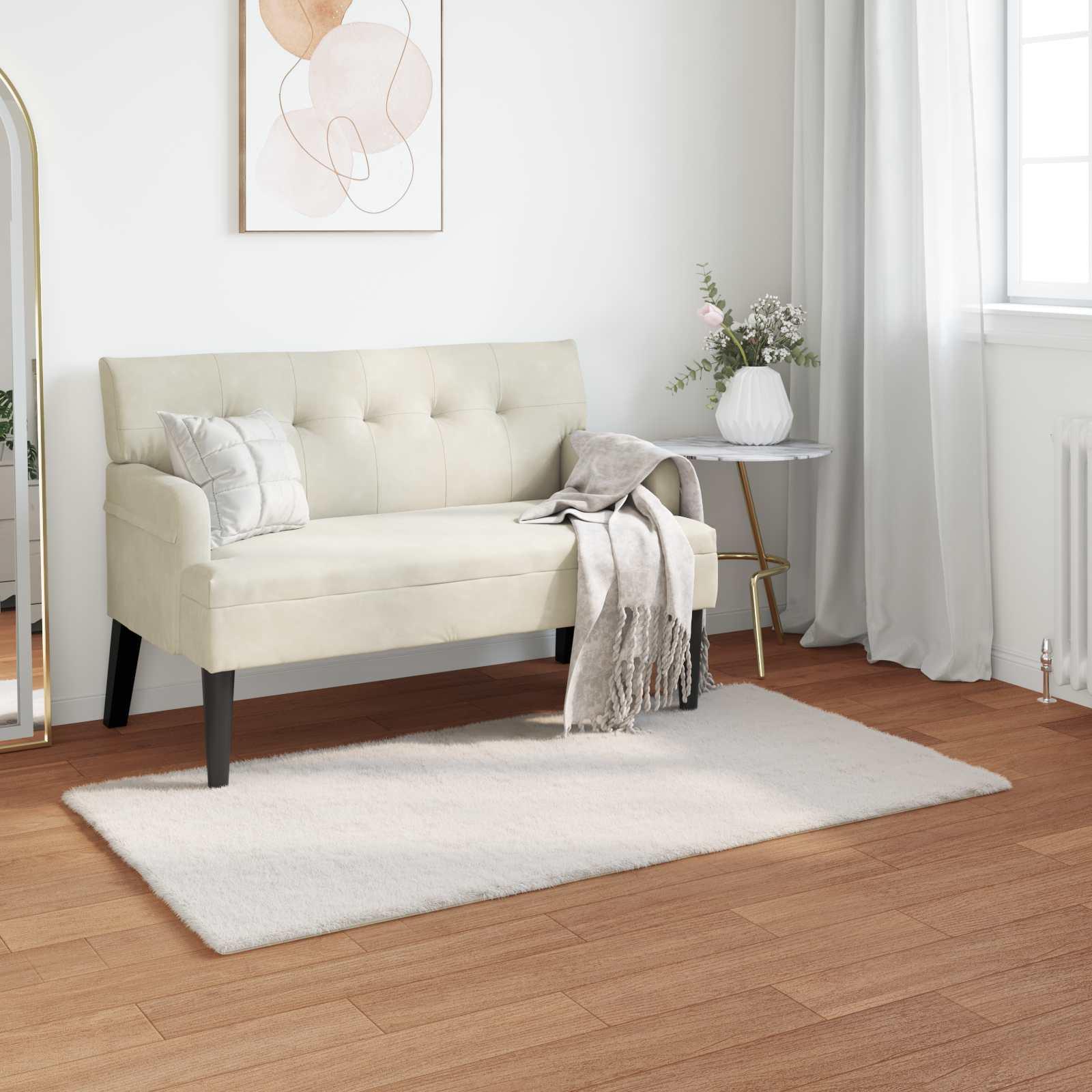 Faux Kanin Pels Tæppe Olite Creme 60 x 110 cm Polyester billede