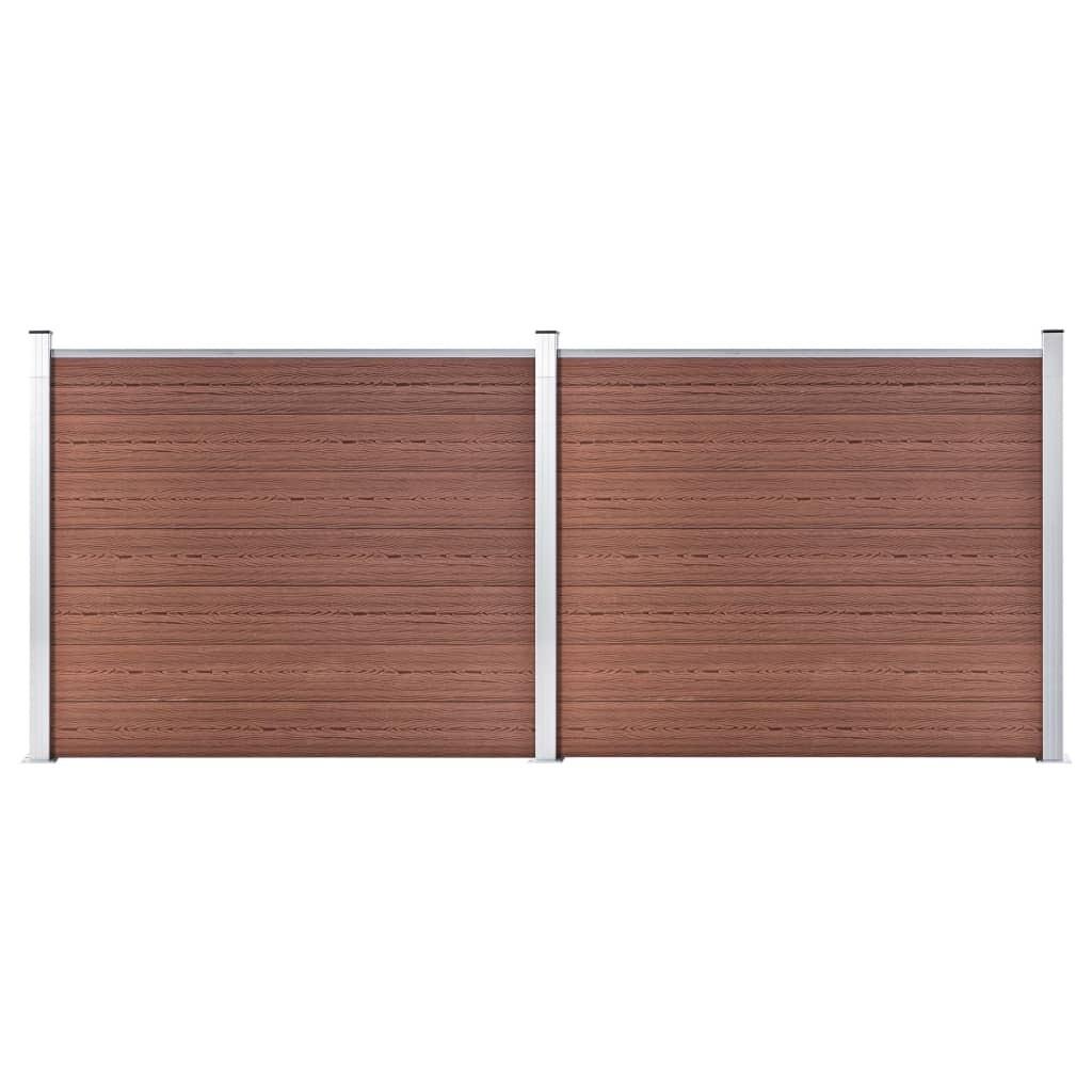 Hegnspanelsæt 353x146 cm WPC brun