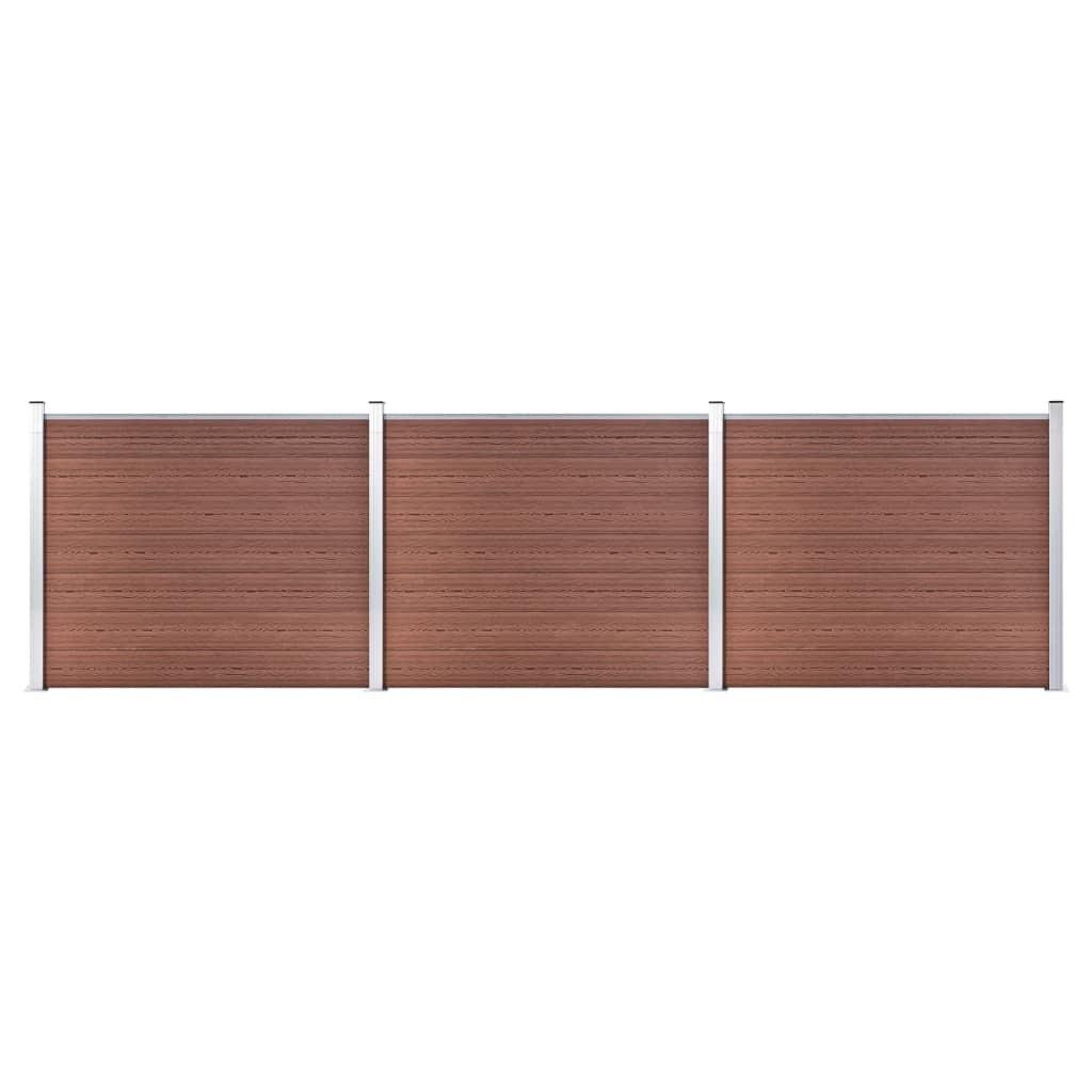 Hegnspanelsæt 526x146 cm WPC brun