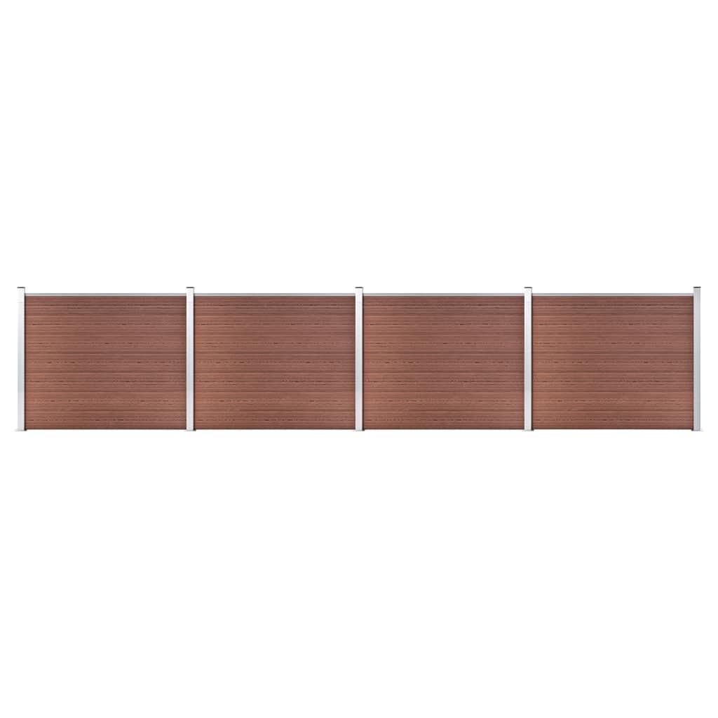 Hegnspanelsæt 699x146 cm WPC brun