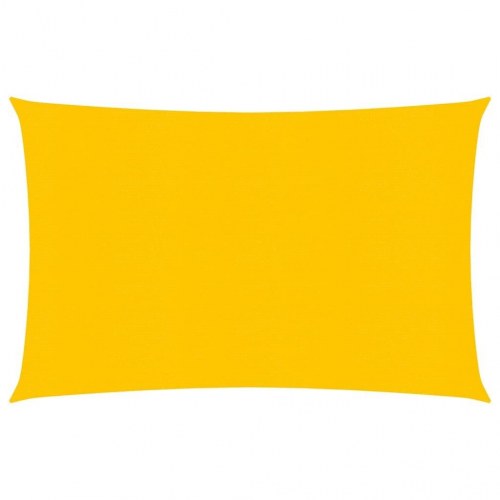 Solsejl 2,5 × 4 m - HDPE 160 g/m², gul rektangulær