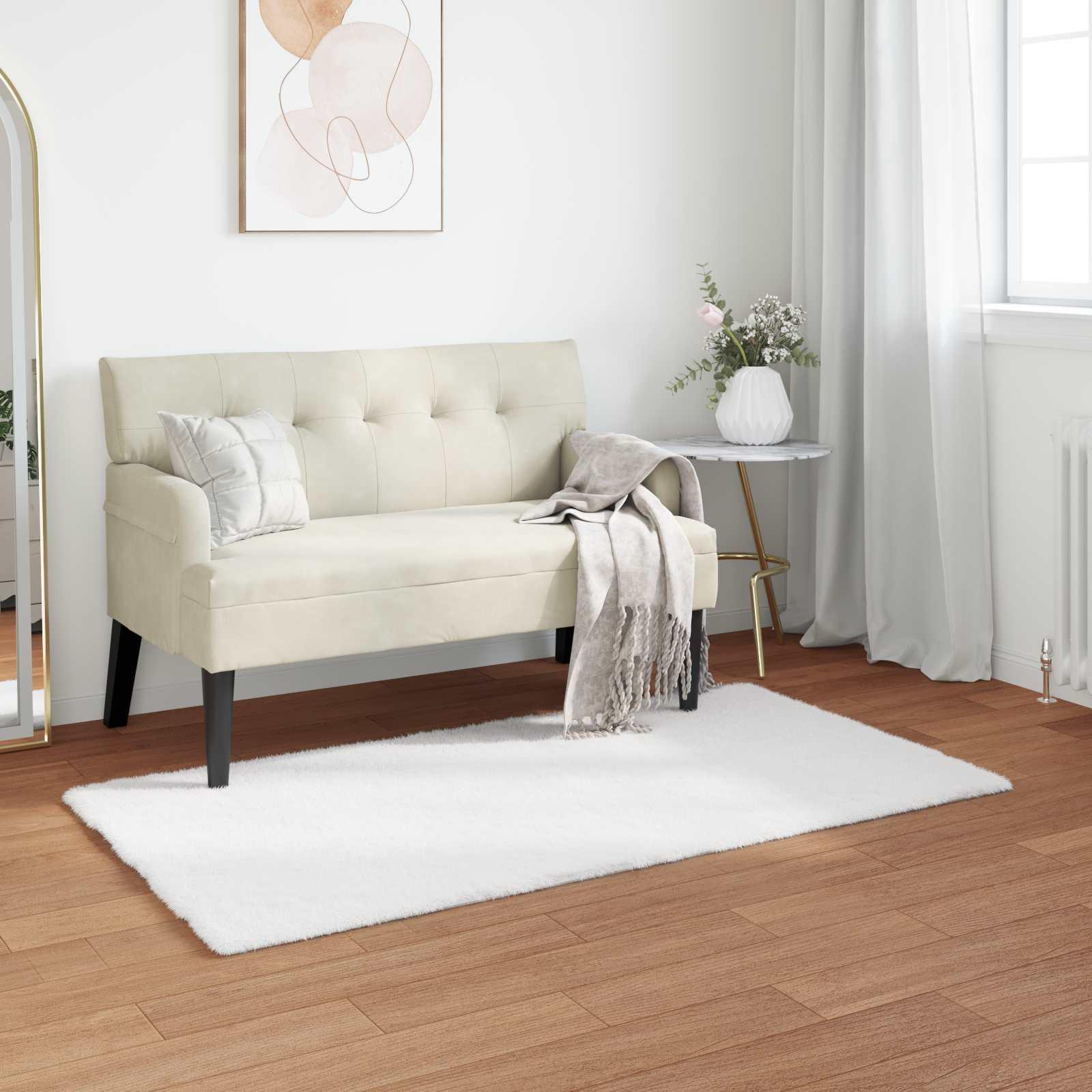 Faux Kanin Pels Tæppe Olite Hvid 60 x 110 cm Polyester billede
