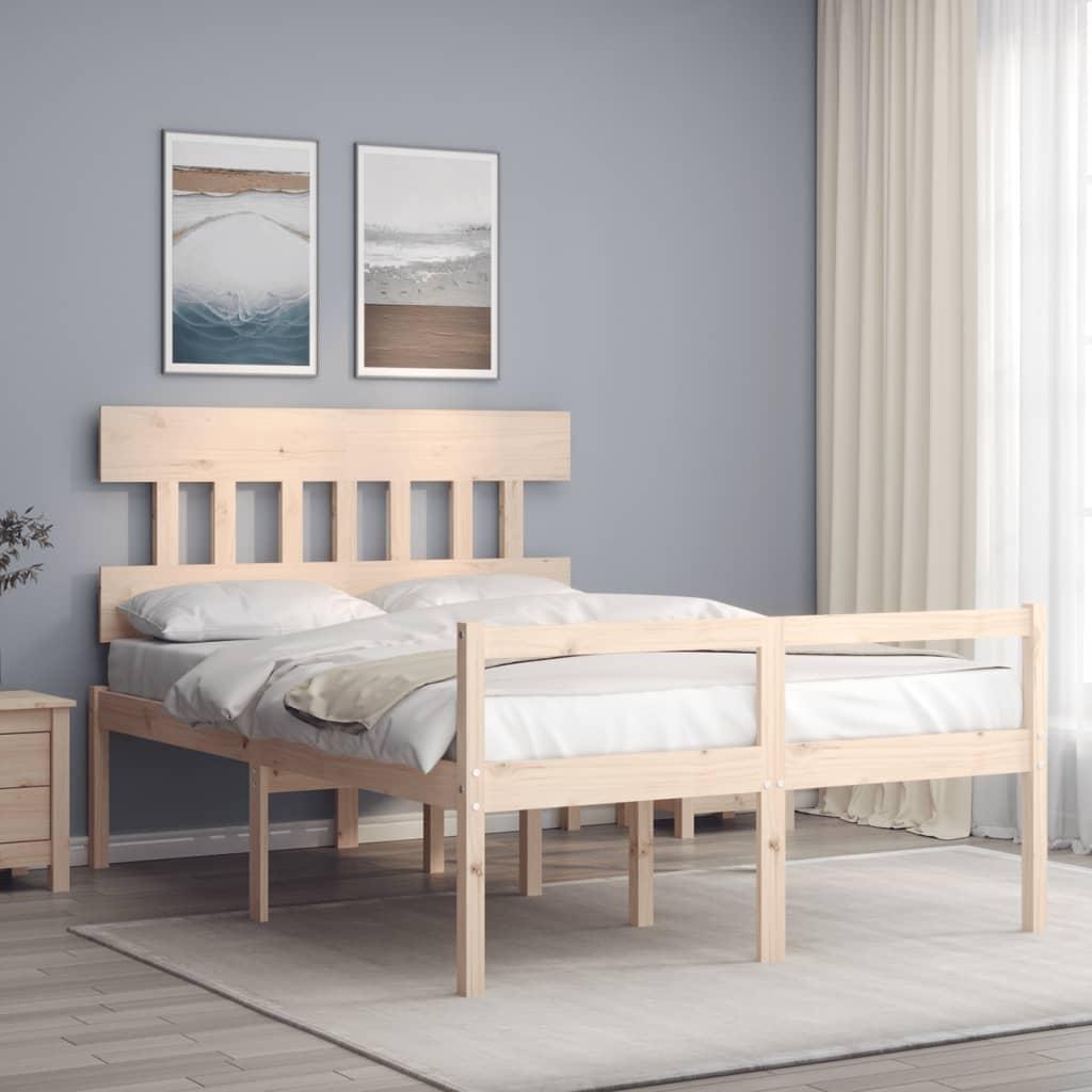 Seniorseng med sengegavl 120x200 cm massivt træ billede