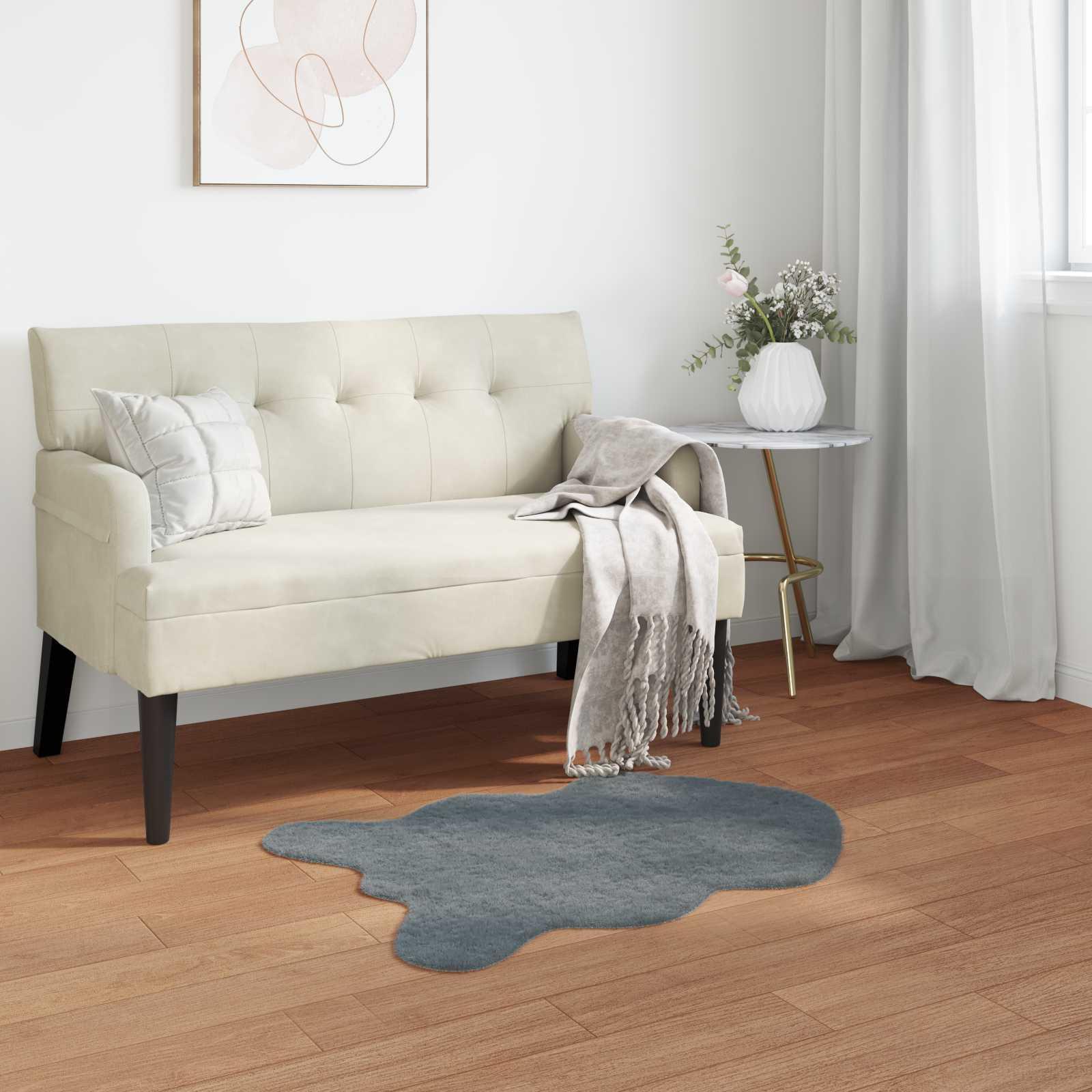 Faux Kanin Pels Tæppe Olite Antracit 50 x 80 cm Polyester billede