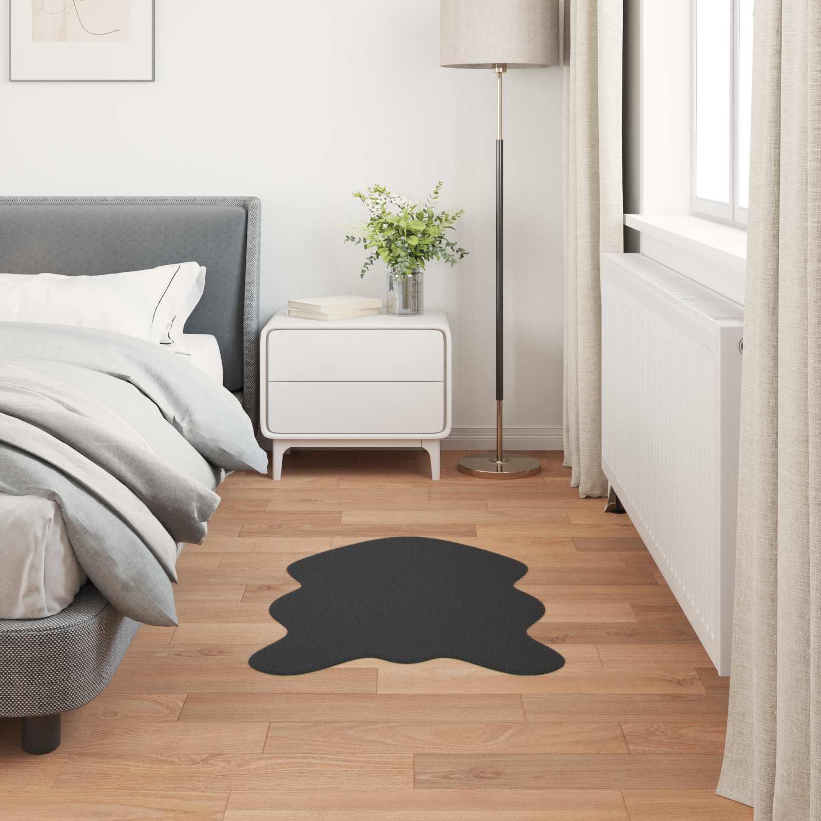 Faux Kanin Pels Tæppe Olite Sort 60 x 90 cm Polyester billede