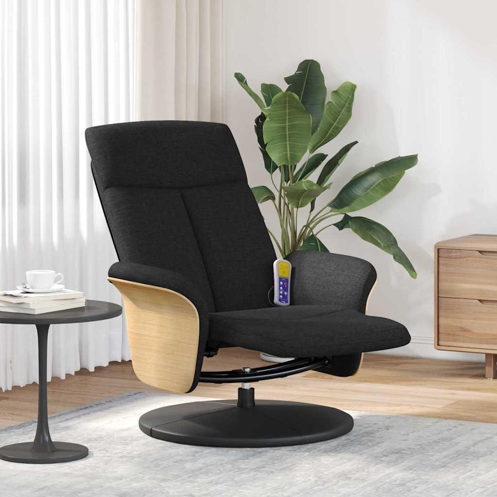 Massage Lænestol Sort 79 x 87 x 104.5 cm Stof billede
