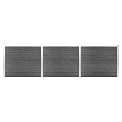 Hegnspanelsæt 526x146 cm WPC sort