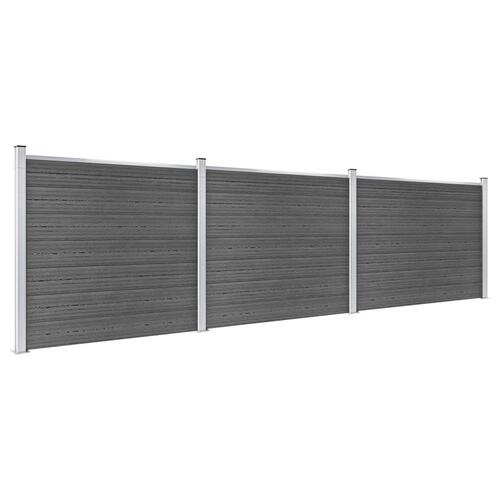 Hegnspanelsæt 526x146 cm WPC sort