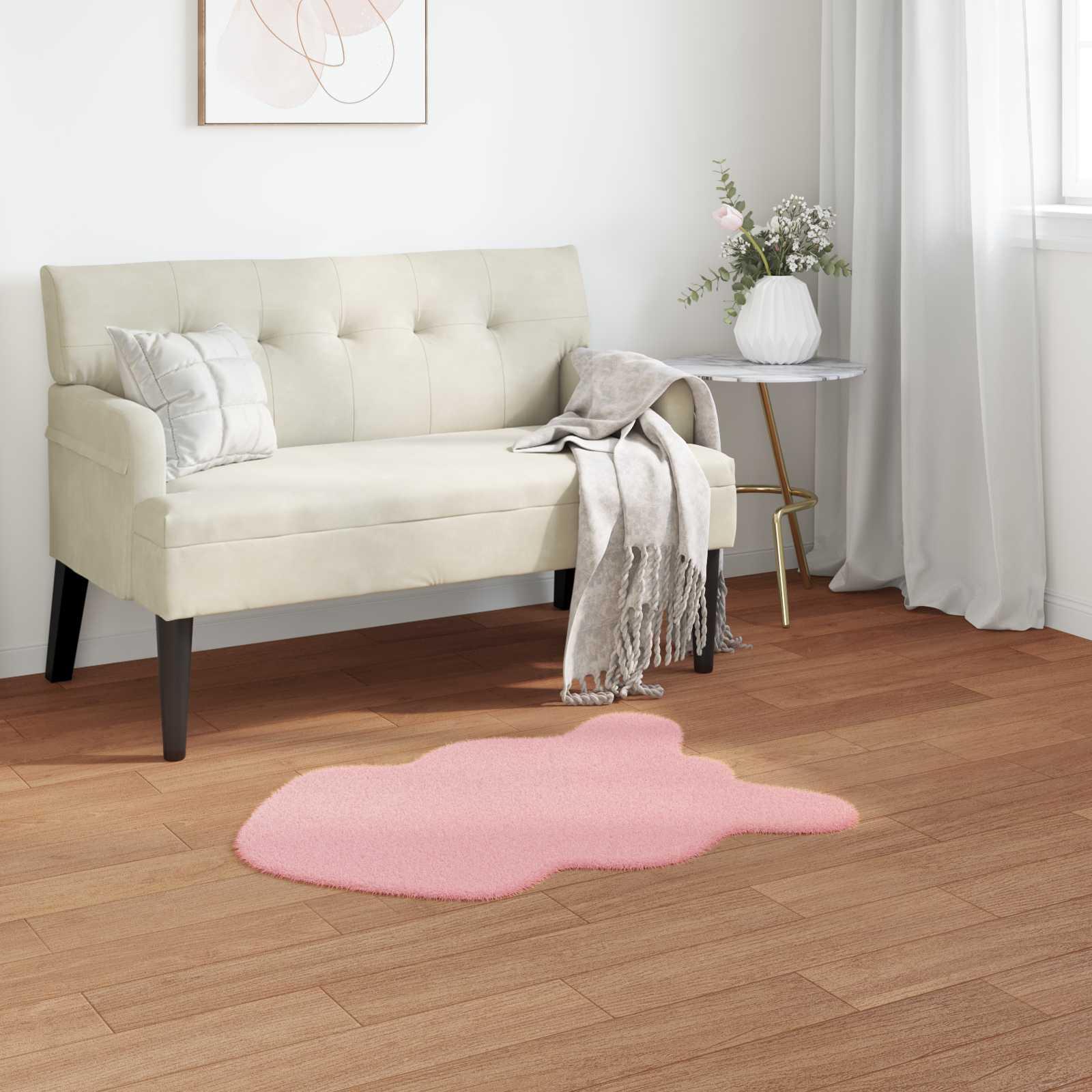 Faux Kanin Pels Tæppe Olite Lyserød 60 x 90 cm Polyester billede