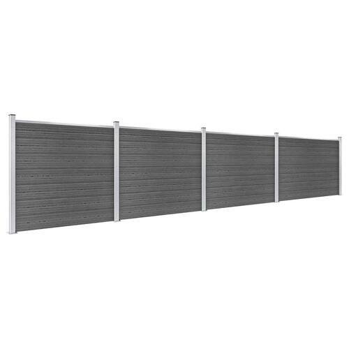 Hegnspanelsæt 699x146 cm WPC sort