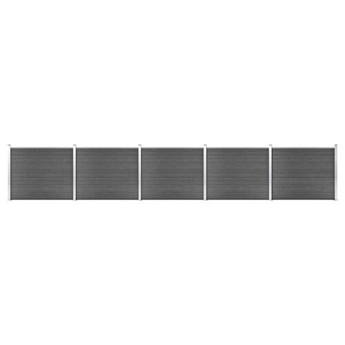 Hegnspanelsæt 872x146 cm WPC sort