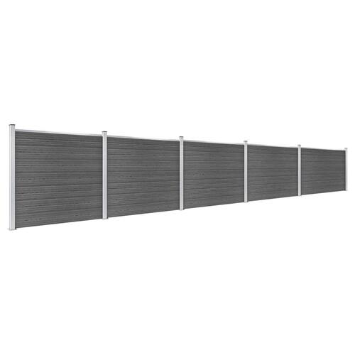 Hegnspanelsæt 872x146 cm WPC sort