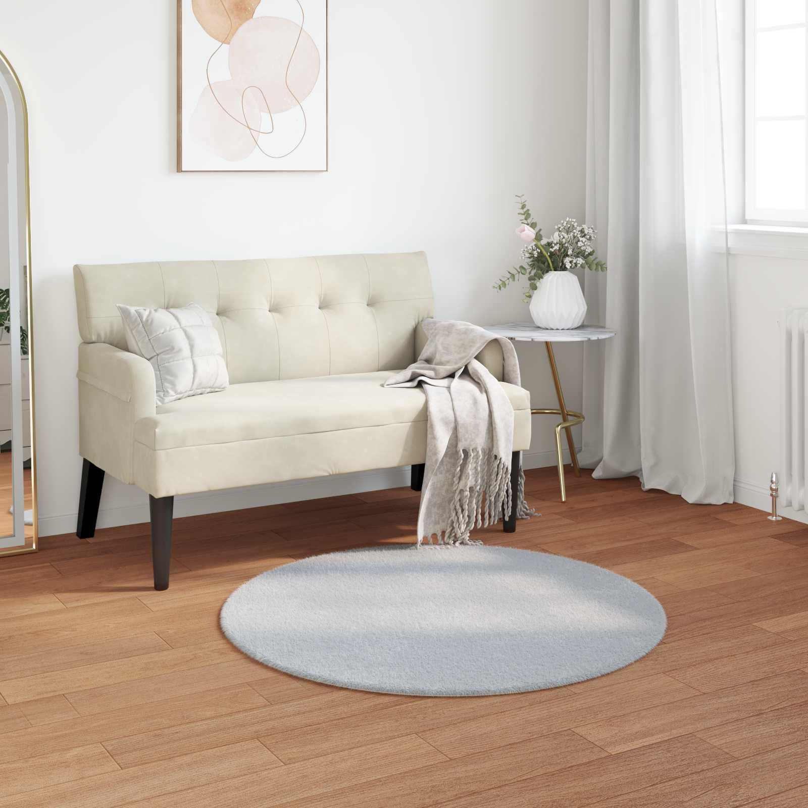 Faux Kanin Pels Tæppe Olite Grå Ø 80 cm Polyester billede