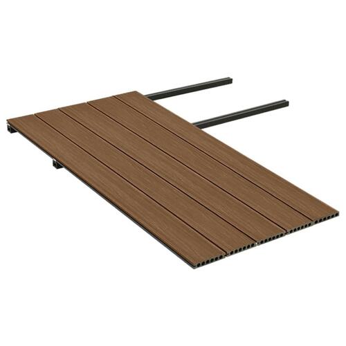 Terrassebrædder med tilbehør WPC 10 m² 2,2 m brun og grå