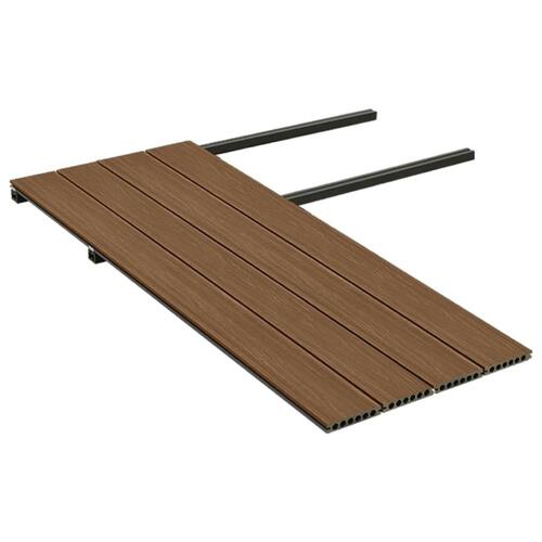 Terrassebrædder med tilbehør WPC 10 m² 4 m brun og grå