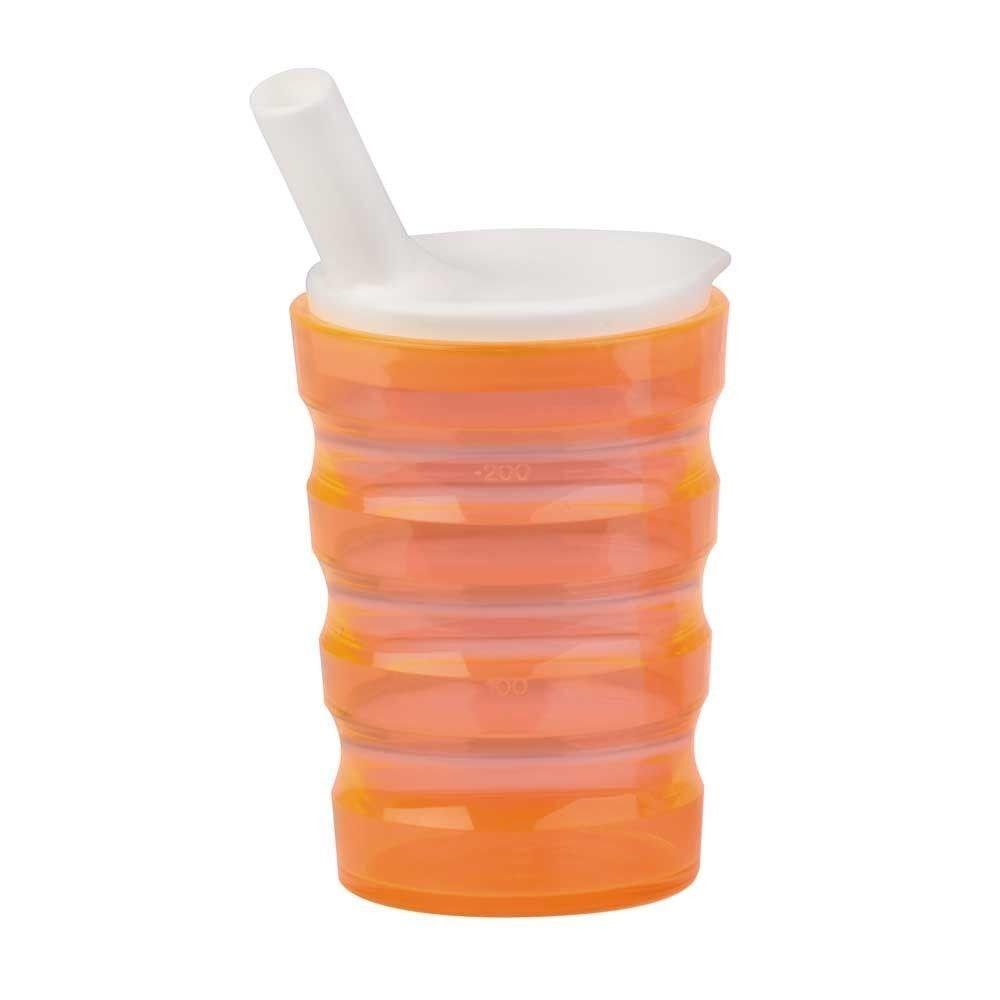 SUNDO krus med låg og sugerør - 200 ml, orange billede