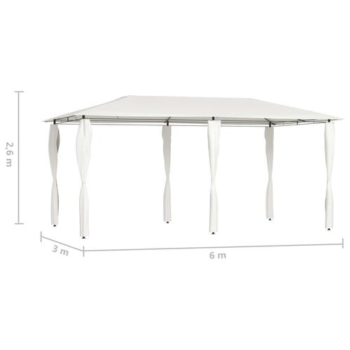 Med stolpeovertræk 3x6x2,6 m 160 g/m² cremefarvet