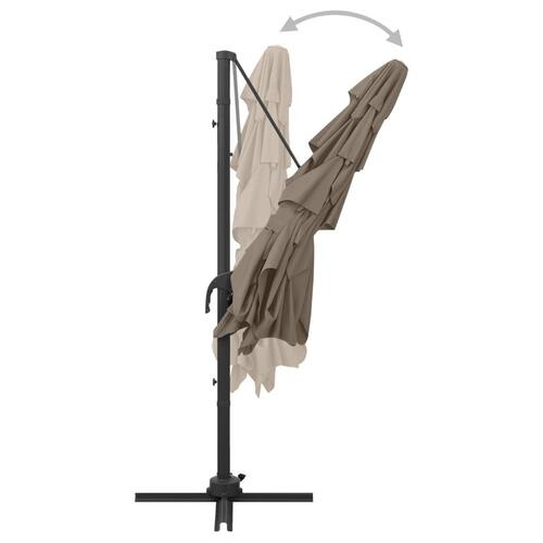 Parasol med aluminiumsstang 4 niveauer 250x250 cm gråbrun