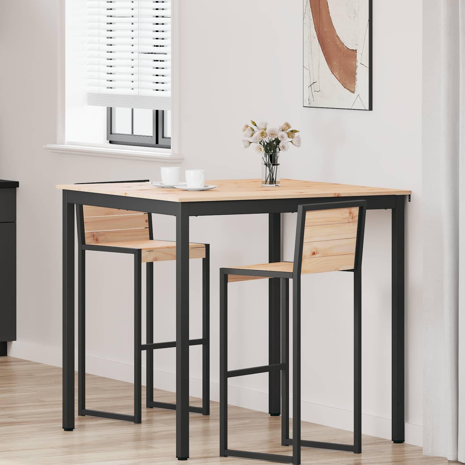 Barbord Naturfarvet 110 x 55 x 105 cm Massiv fyrretræ billede