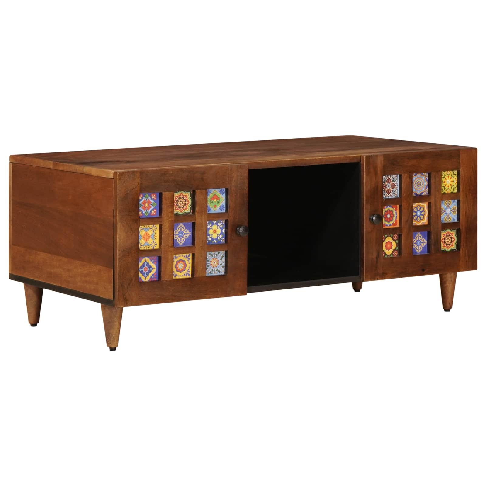 Sofabord Brun 100 x 54 x 40 cm Massivt mangotræ billede