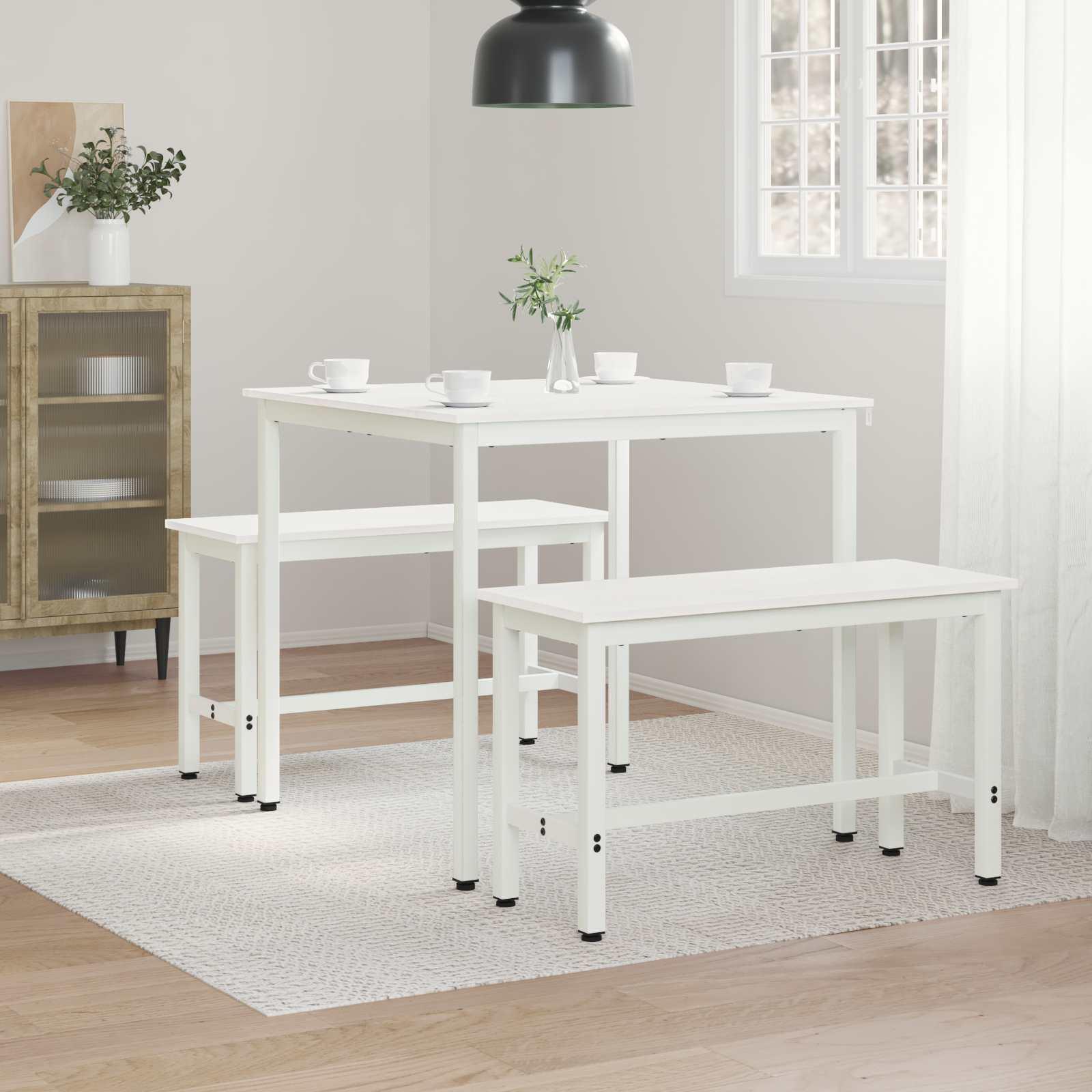 Spisebord Hvid 80 x 80 x 75 cm Massiv fyrretræ billede