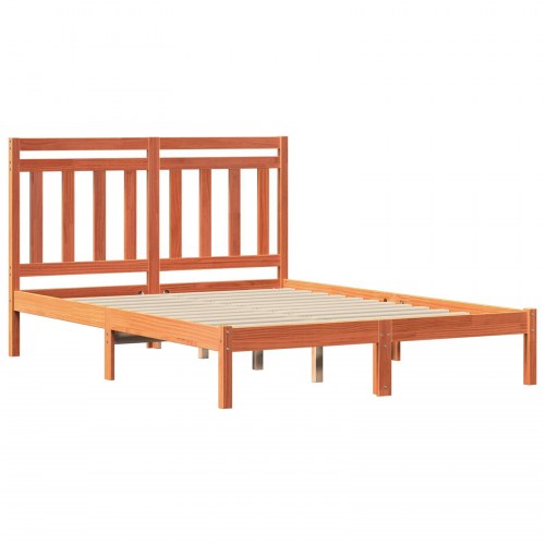 Sengestel i massivt fyrretræ - voks brun, 205,5 × 165,5 × 100 cm (til madras 160 × 200 cm)