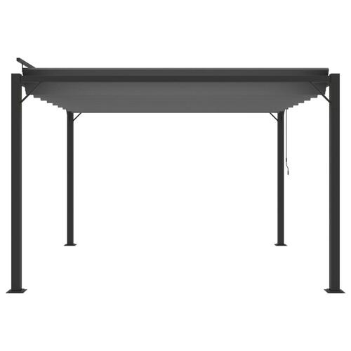 Pavillon med lameltag 3x3 m aluminium og stof antracitgrå