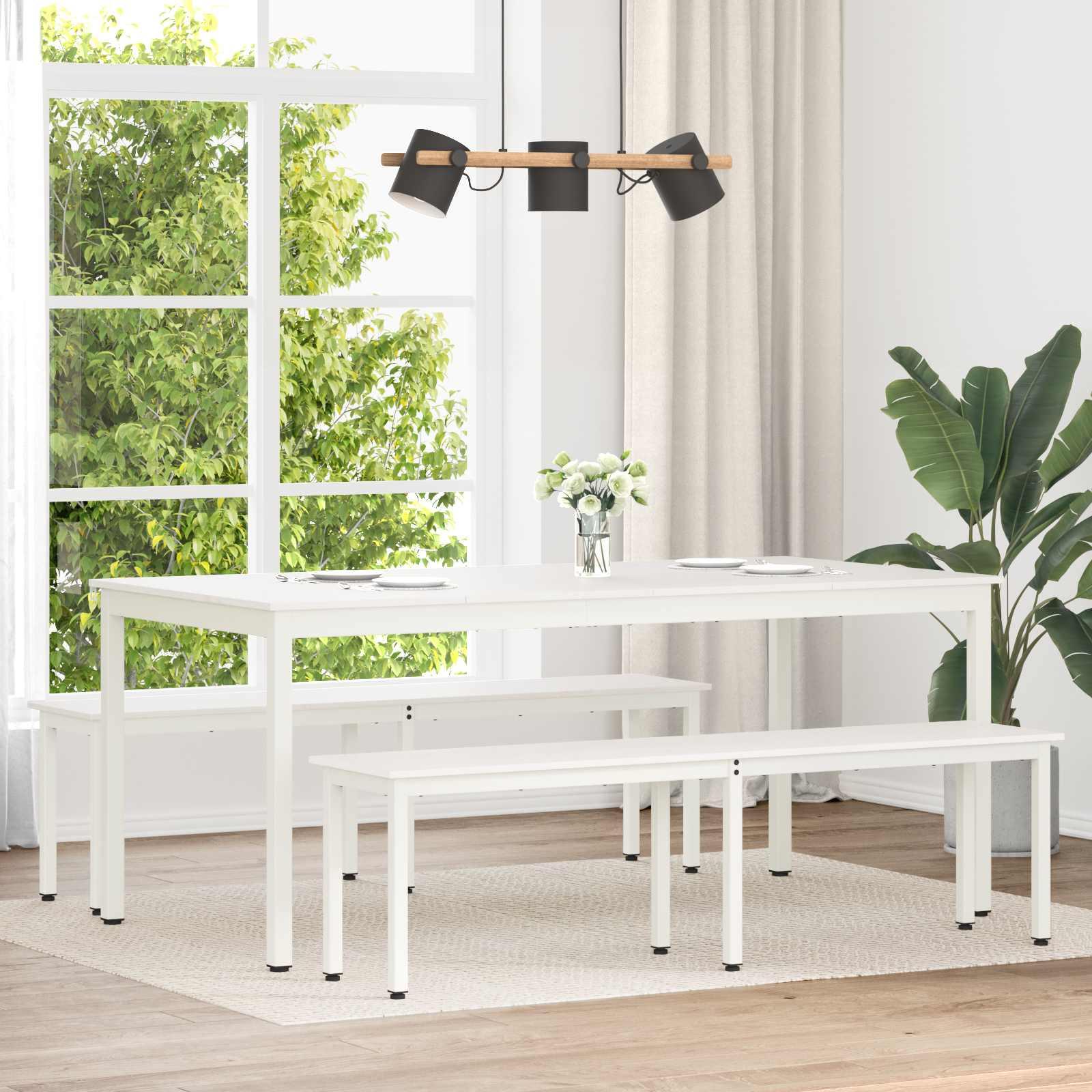 Bænk Hvid 160 x 35 x 45 cm Massiv fyrretræ billede