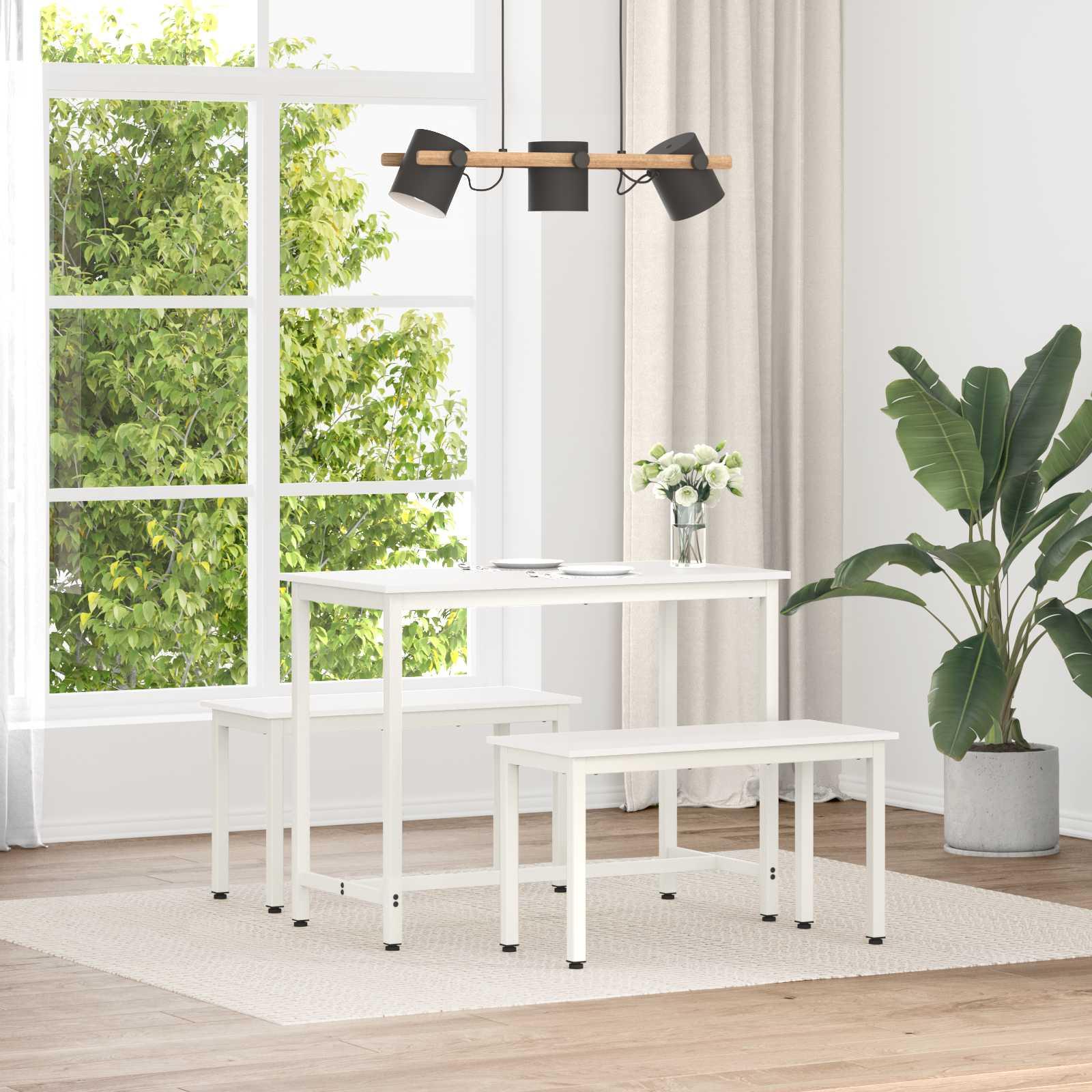 Bænk Hvid 80 x 35 x 45 cm Massiv fyrretræ billede