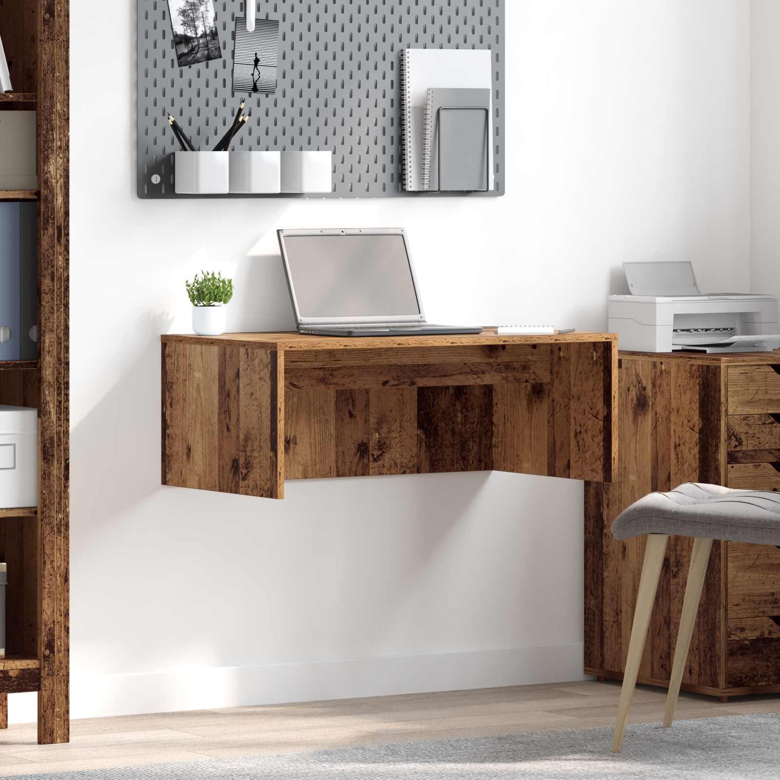 Væghængt skrivebord Gammelt træ 80 x 45 x 30 cm Konstrueret træ billede