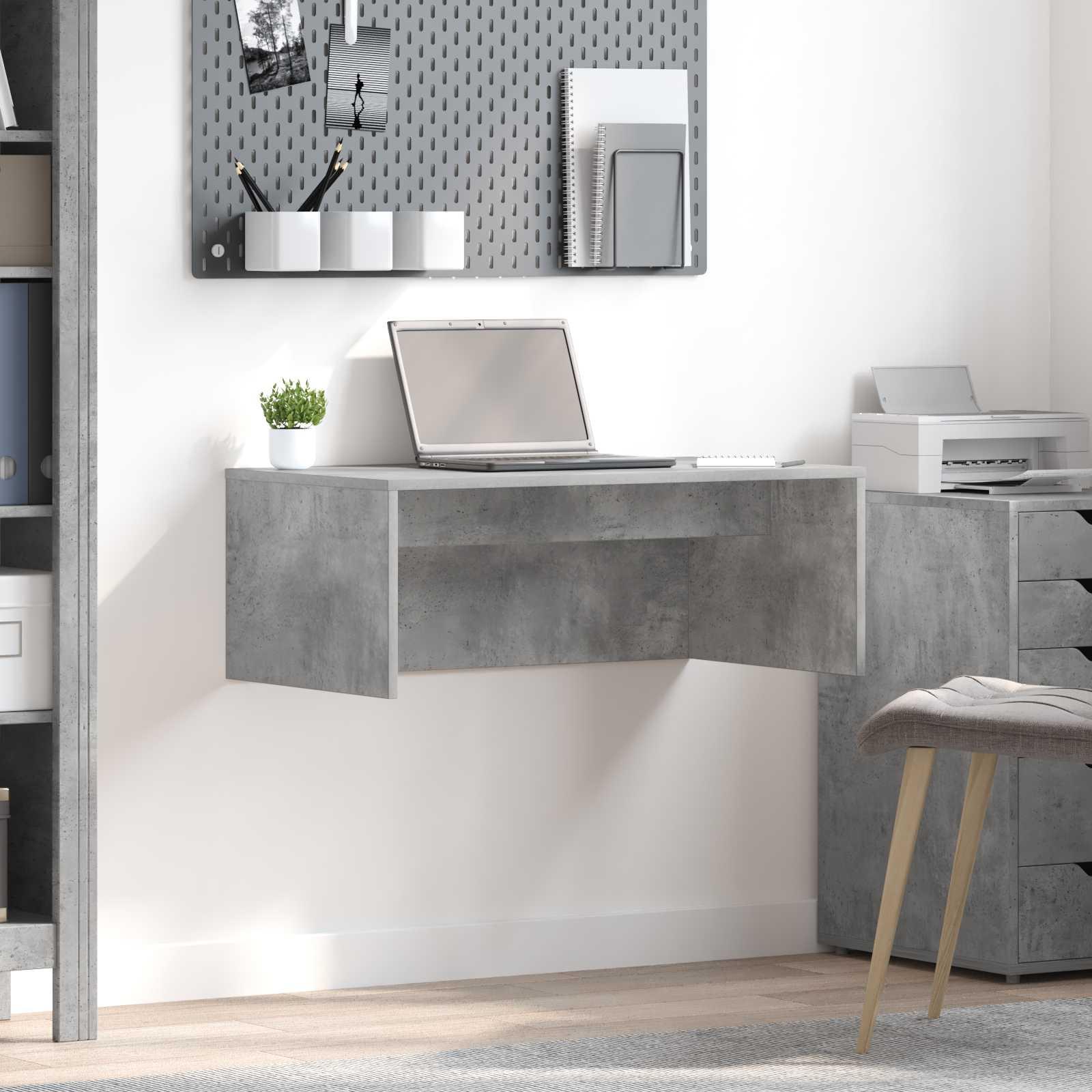 Væghængt skrivebord Beton Grå 80 x 45 x 30 cm Konstrueret træ billede