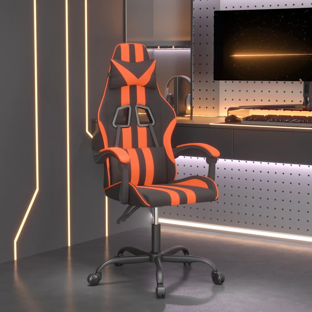 Gamingstol kunstlæder sort og orange billede