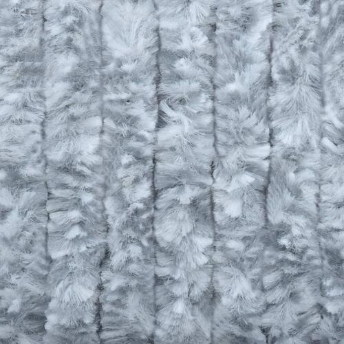 Insektgardin 56x200 cm chenille grå og hvid