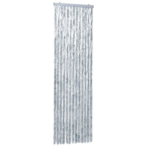 Insektgardin 56x200 cm chenille grå og hvid