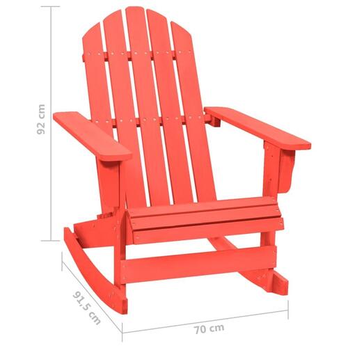 Adirondack-gyngestol massivt grantræ rød