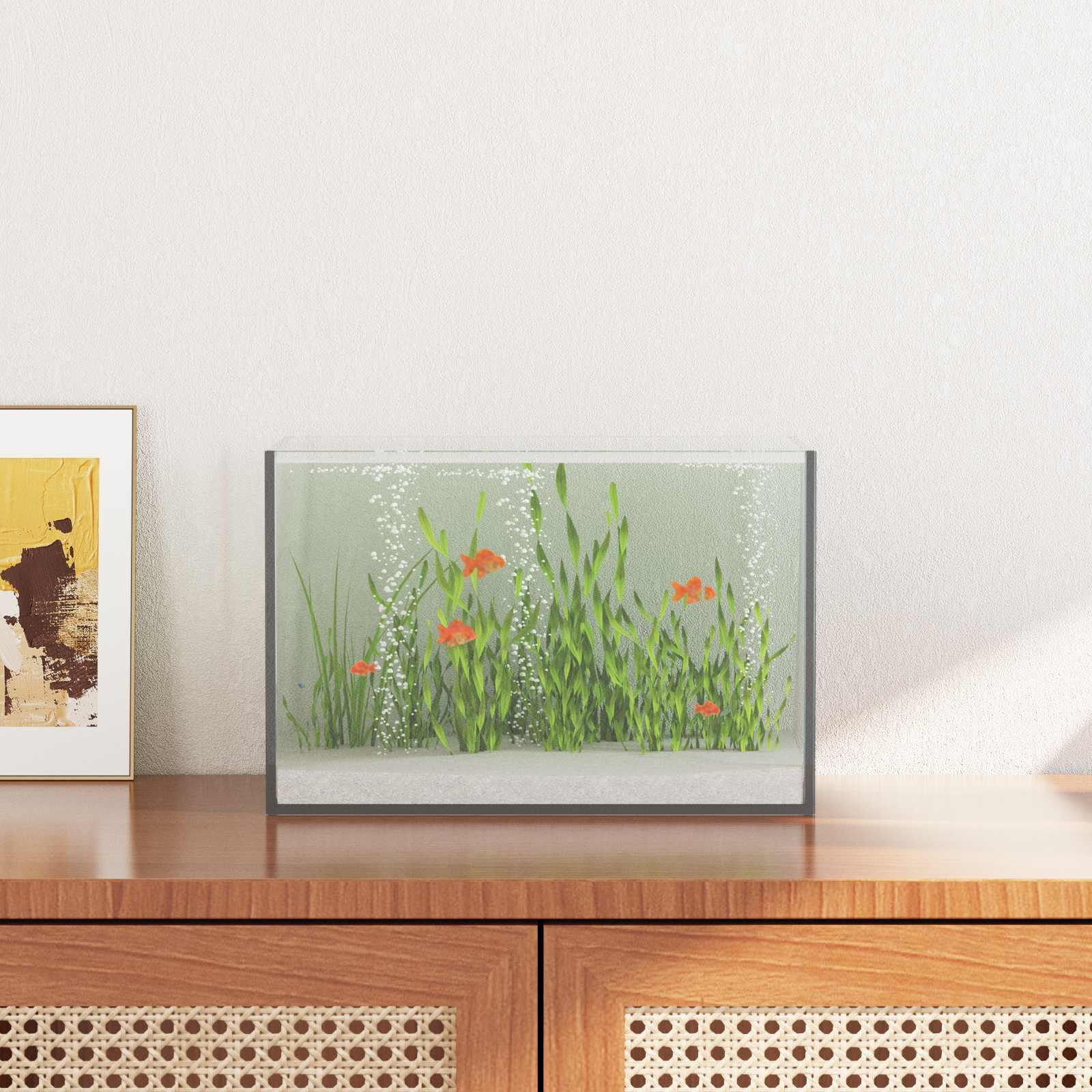 Akvarium med opbevaring Hvid 30 x 20 x 20 cm Glas billede