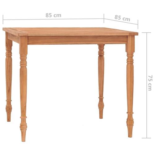 Batavia-bord 85x85x75 cm massivt teaktræ