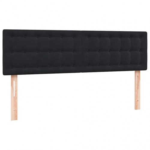 Boxspring seng med madras Sort 160x220 cm Fløjl