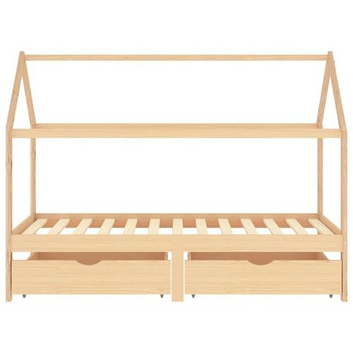 Sengestel til børn med skuffer 90x200 cm massivt fyrretræ