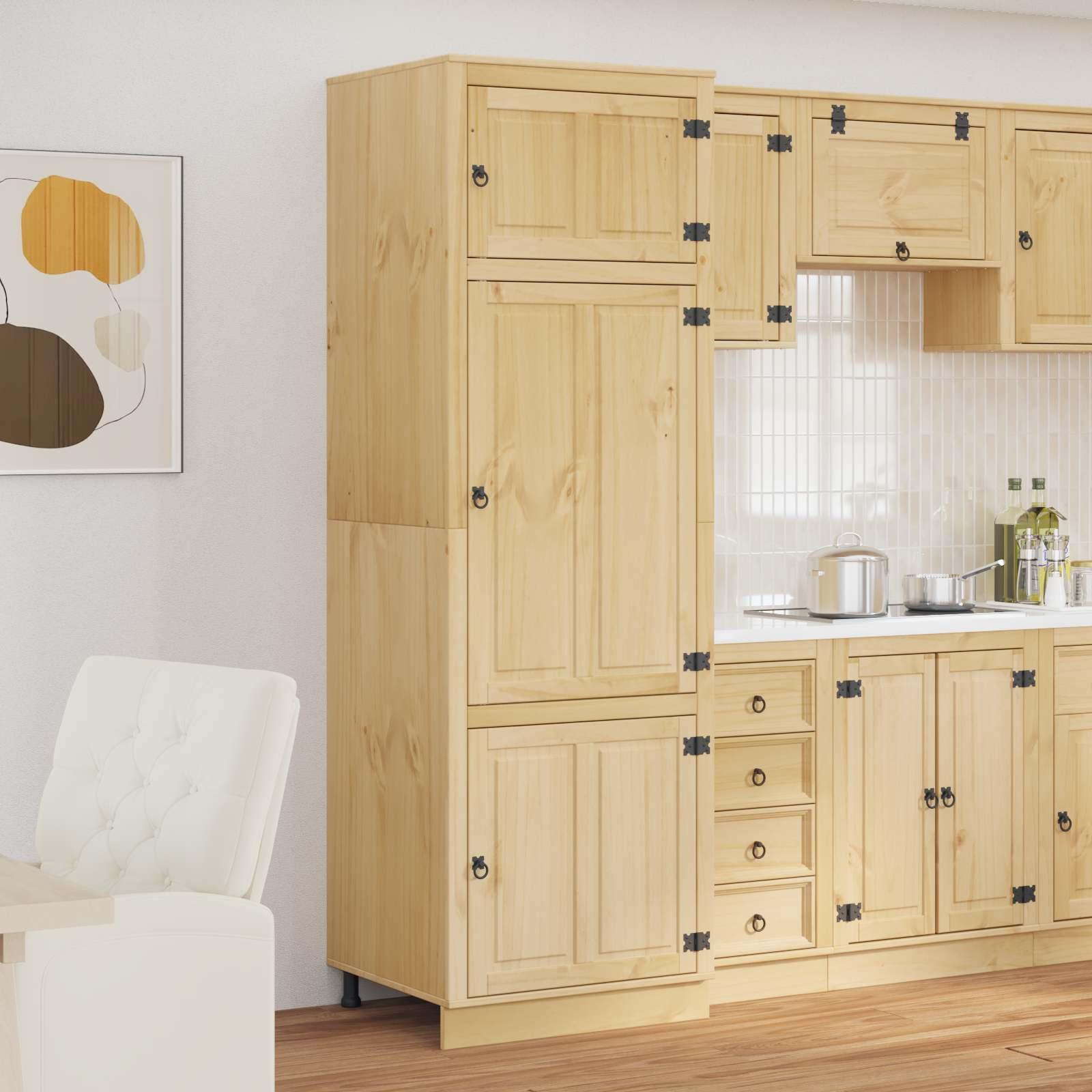 Kabinet med hylde Honning 60 x 32 x 40 cm Massiv fyrretræ billede