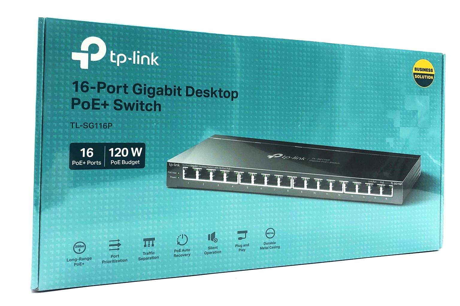 TP-Link TL-SG116P V1 16-ports Gigabit PoE+ switch (desktop)