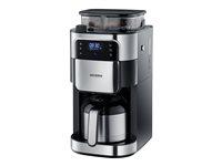 Severin KA 4814 kaffemaskine med kværn - børstet rustfrit stål/sort, 8 kopper