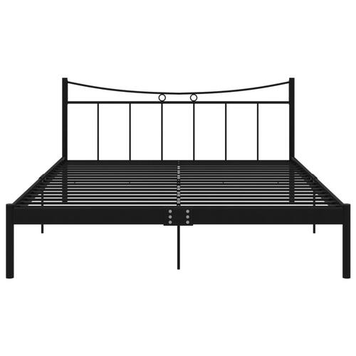 Sengestel 160x200 cm metal og krydsfinér sort