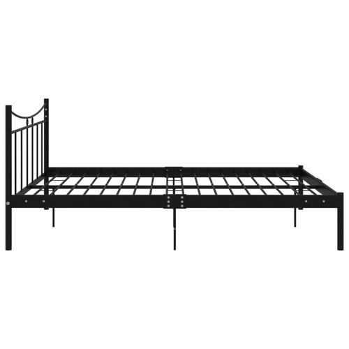 Sengestel 160x200 cm metal og krydsfinér sort